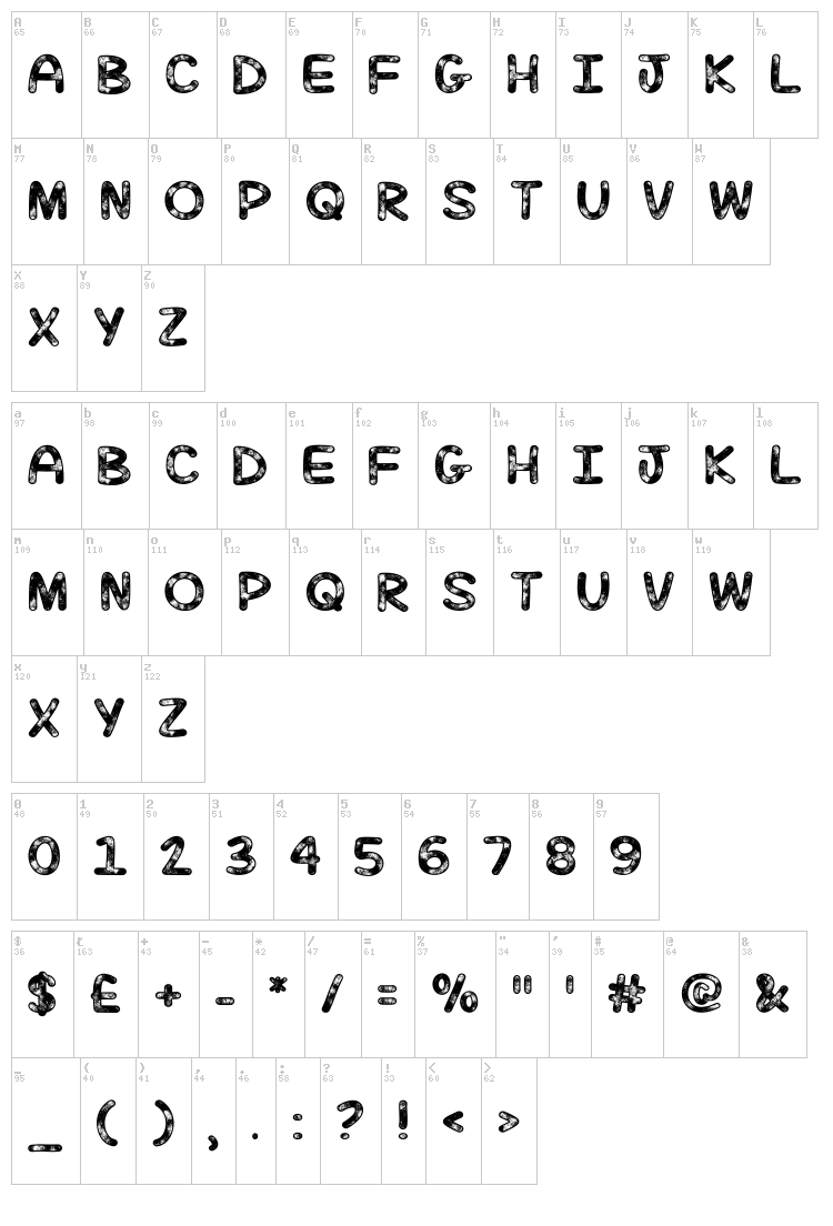 Mf July Sky font map